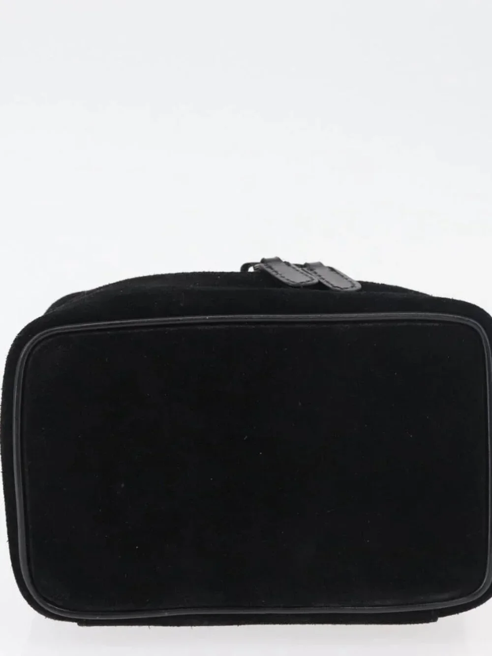 GUCCI Horsebit Vanity Bag Hand Bag Suede Black Silver 032 1705 0141 Auth